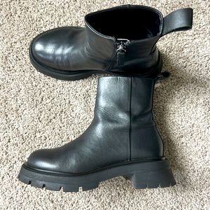 Zara boots real leather black, size 35 or (5,5)